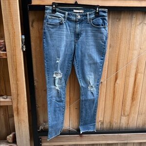 Levi's Light Blue Distressed Skinny Jeans